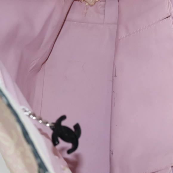 CHANEL High Summer Tote Bag Canvas Pink Silver CC Auth bs20616 - Picture 10 of 16